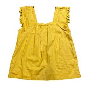 J.Crew Yellow Tank Top Women’s Size 4 Boxy Flowy Blouse Boho Cottagecore Spring